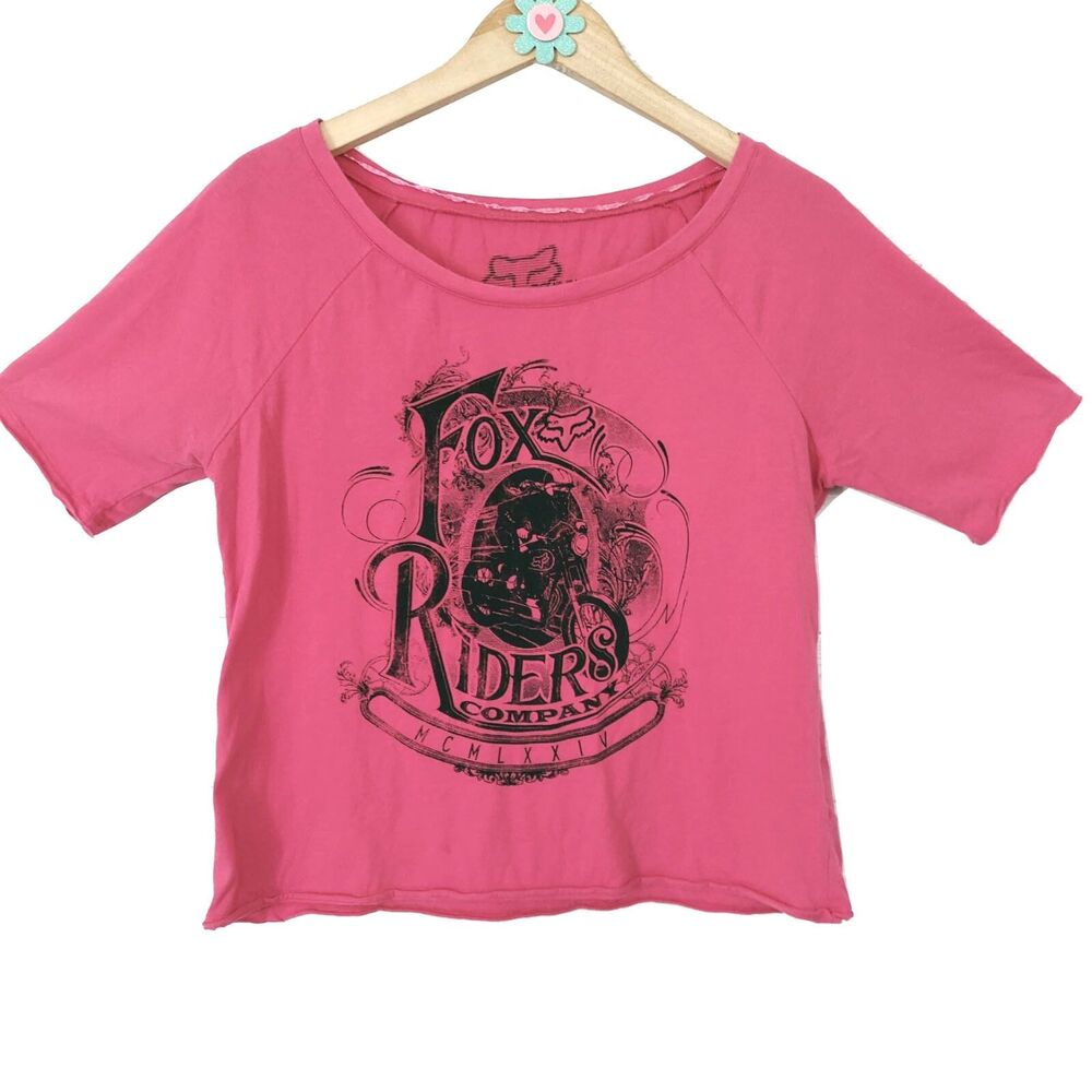 FOX Racing Small T-shirt Short Sleeve Oversized Pink Graphic Tee